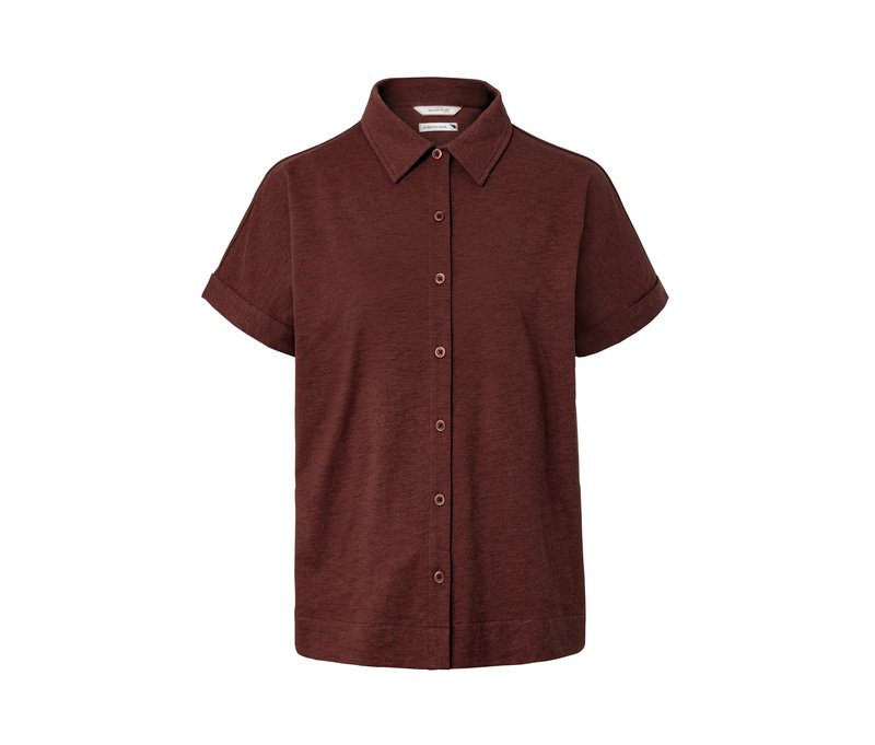 Tchibo - Blusenshirt mit Knopfleiste - Damen - Gr. L - terrakotta