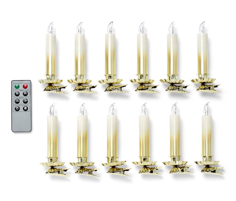 Tchibo - 12 LED-Weihnachtsbaum-Kerzen - creme