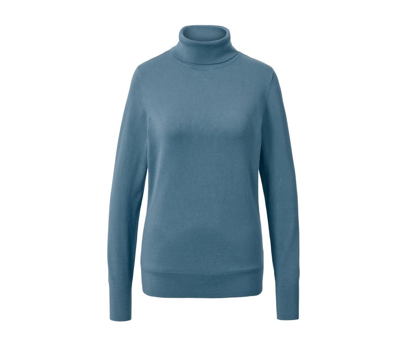 Tchibo - Feinstrick-Rollkragenpullover - Damen - Gr. XXL - blau