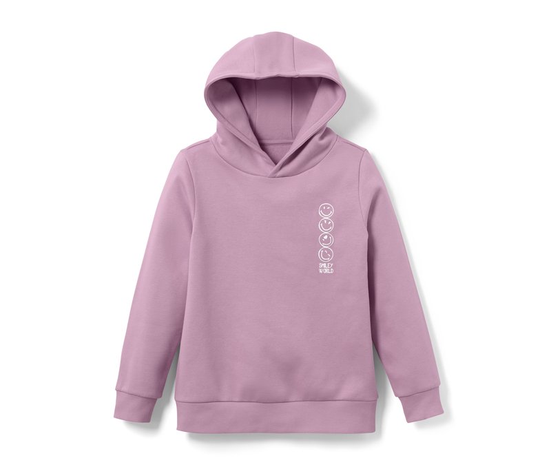 Tchibo - Kinder-Sweat-Hoodie »Smiley« - Mädchen - Gr. 146/152 - violett/print