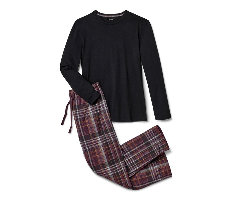 Tchibo - Pyjama - Herren - Gr. L - schwarz/kariert