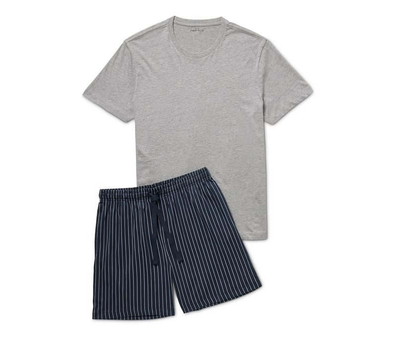Tchibo - Shorty-Pyjama-Set - Herren - Gr. L - dunkelblau/gestreift