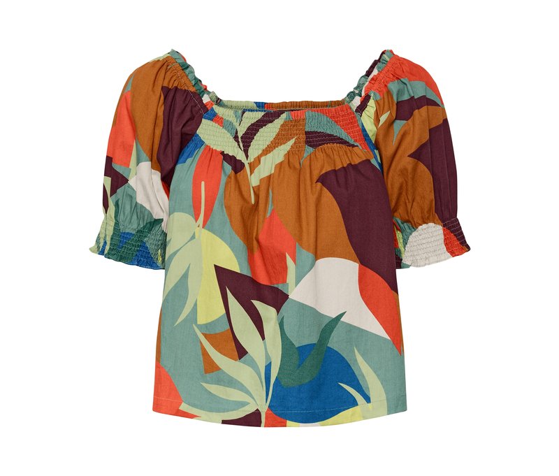 Tchibo - Bluse mit Puffärmeln - Damen - Gr. 38 - mehrfarbig