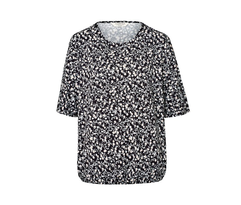 Tchibo - Bedrucktes Blusenshirt - Damen - Gr. S - schwarz/geblümt