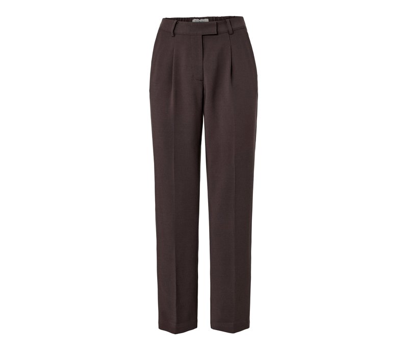Tchibo - Webhose mit Bundfalten - Damen - Gr. 36 - dunkelbraun