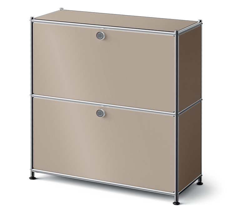 Tchibo - Metall-Kommode »Cn3 Slim Line« mit 2 Klappenfächern - 77x30,5x82,5cm - taupe - Stahl / Aluminium / Kunststoff