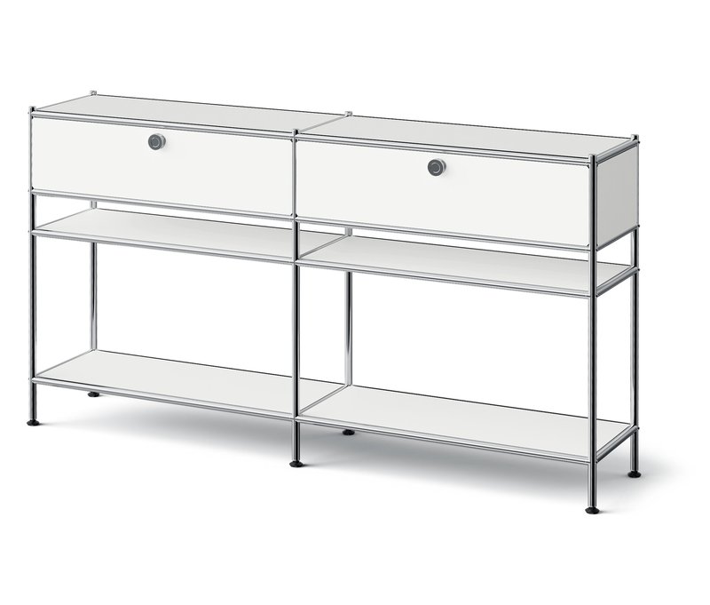 Tchibo - Metall-Konsole »Cn3 Slim Line« mit 2 Schubladen - 152x30,5x82cm - chrom - Stahl / Aluminium / Kunststoff