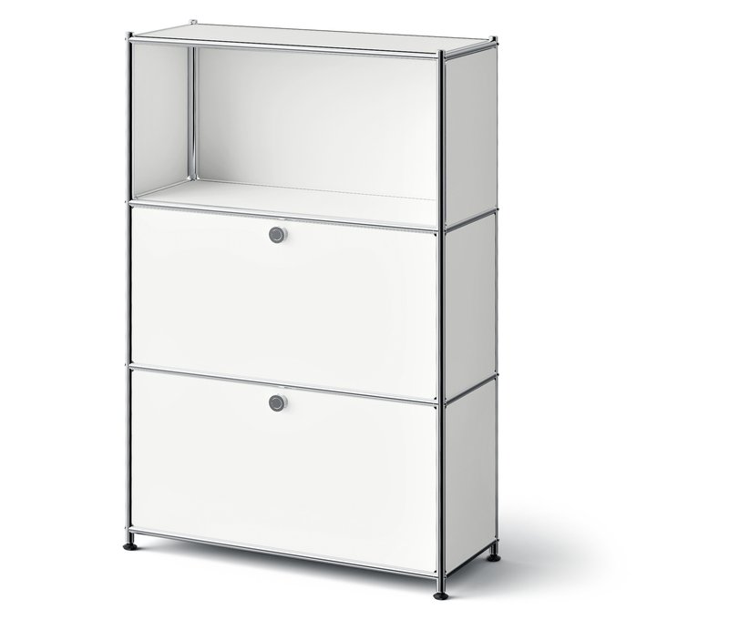 Tchibo - Metall-Kommode »Cn3 Slim Line« mit 2 versetzbaren Klappenfächern - 77x30,5x120,3cm - chrom - Stahl / Aluminium / Kunststoff