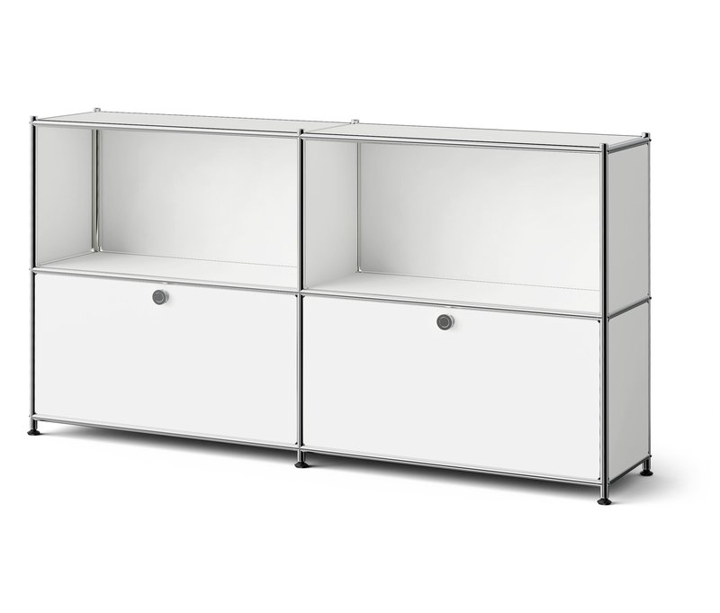 Tchibo - Metall-Sideboard »Cn3 Slim Line« mit 2 versetzbaren Klappenfächern - 152x30,5x82,5cm - chrom - Stahl / Aluminium / Kunststoff