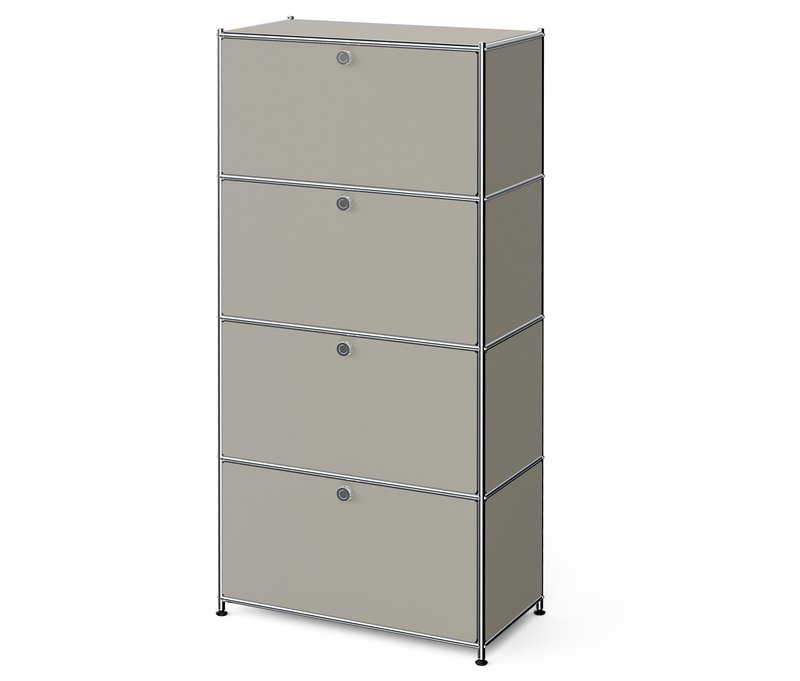 Tchibo - Metall-Highboard »Cn3« mit 4 Klappenfächern - 77x40x158,5cm - hellgrau - Stahl / Aluminium / Kunststoff
