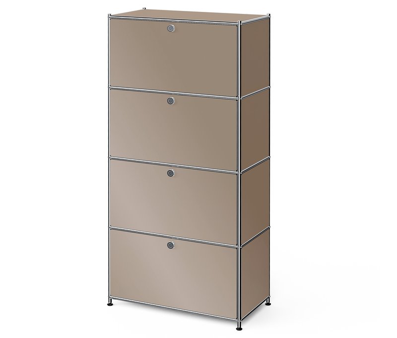 Tchibo - Metall-Highboard »Cn3« mit 4 Klappenfächern - 77x40x158,5cm - taupe - Stahl / Aluminium / Kunststoff