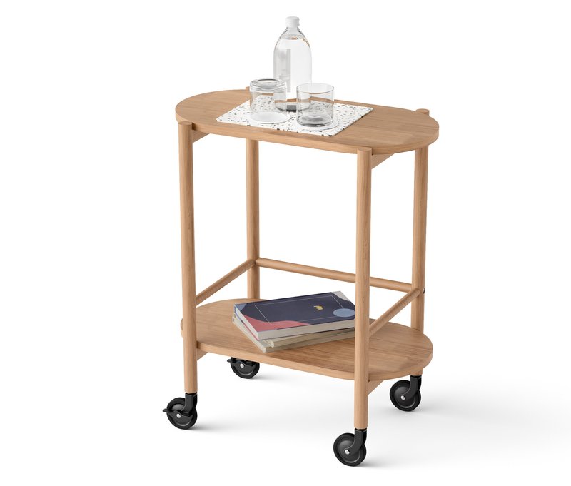 Tchibo - Barwagen aus Massivholz mit 2 Ebenen - 60x34x73cm - schwarz - Holz