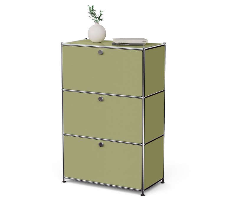 Tchibo - Metall-Kommode »Cn3« mit 3 Klappenfächern - 77x40x120,3cm - chrom - Stahl / Kunststoff / Kunststoff