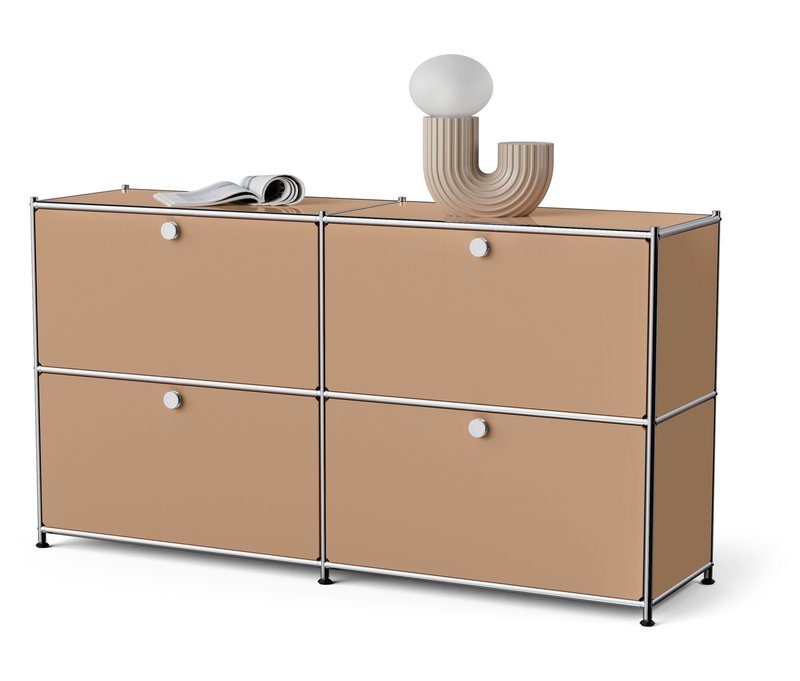 Tchibo - Metall-Sideboard »Cn3« mit 4 Klappenfächern - 152x40x82,5cm - braun - Stahl / Aluminium / Kunststoff