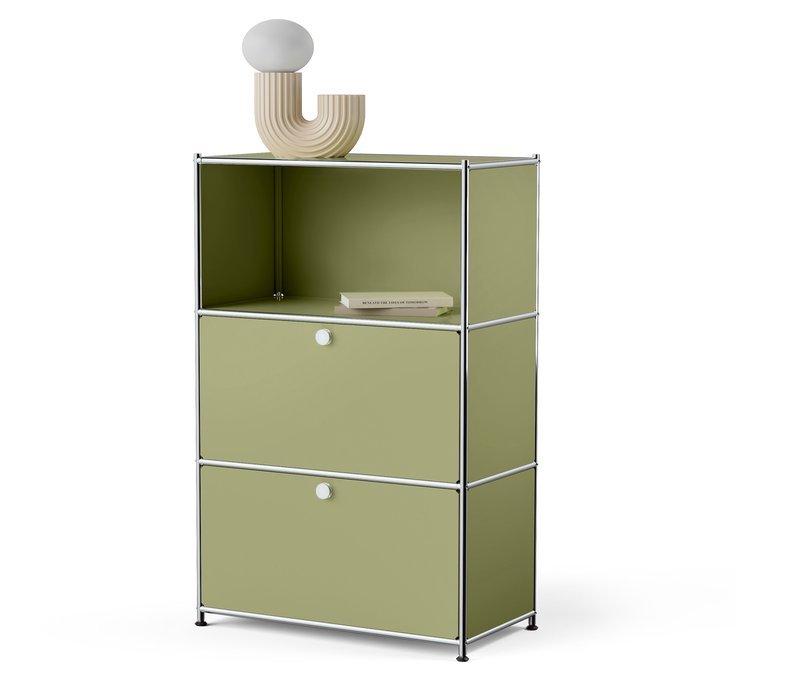 Tchibo - Metall-Kommode »Cn3« mit 2 versetzbaren Klappenfächern - 77x40x120,3cm - chrom - Stahl / Aluminium / Kunststoff