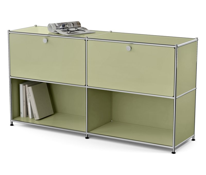 Tchibo - Metall-Sideboard »Cn3« mit 2 versetzbaren Klappenfächern - 152x40x82,5cm - chrom - Stahl / Aluminium / Kunststoff