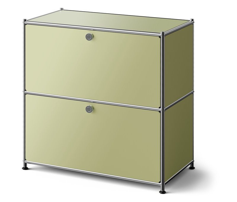 Tchibo - Niedrige Metall-Kommode »Cn3« mit Klappenfächern - 77x40x82,5cm - chrom - Stahl / Aluminium / Kunststoff