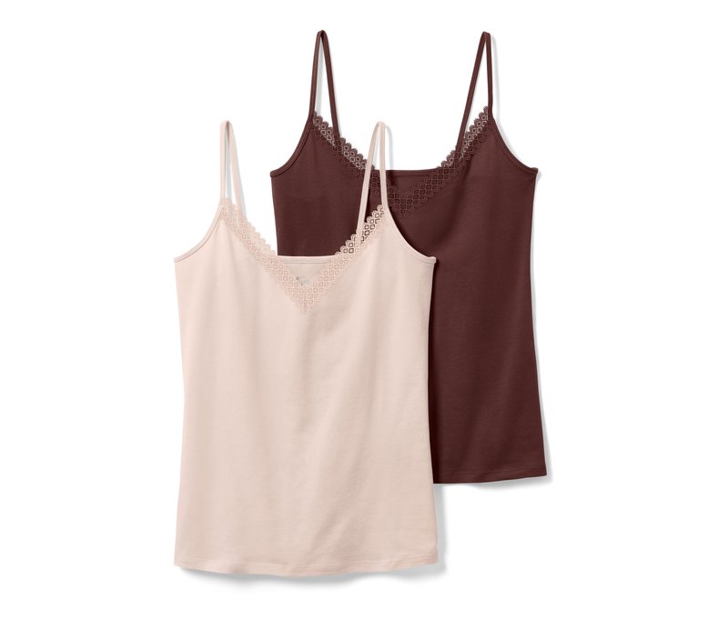 Tchibo - 2 Hemdchen - Damen - Gr. XL - creme