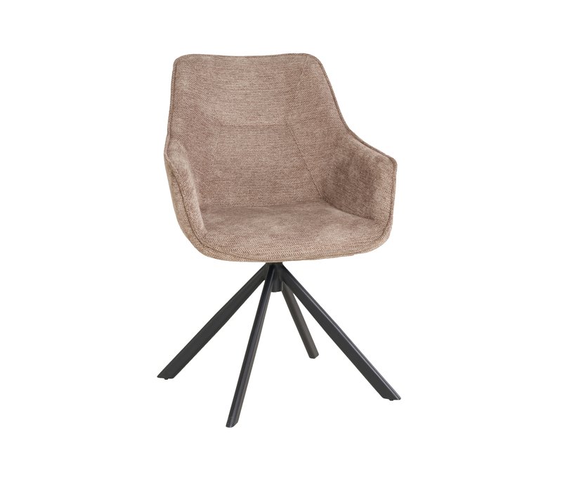 deVries Diningsessel »San Carlo« - 57x67x87cm - hellbraun - Polyester / Metall