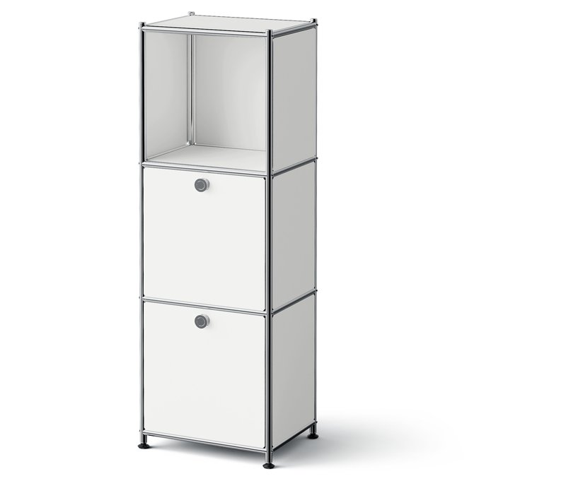 Tchibo - Kommode »Metall CN3 Slim Line« mit 2 Klappenfächern - 40x30,5x120,3cm - chrom - Stahl / Aluminium / Kunststoff