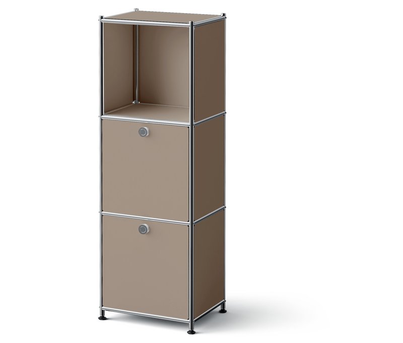 Tchibo - Kommode »Metall CN3 Slim Line« mit 2 Klappenfächern - 40x30,5x120,3cm - taupe - Stahl / Aluminium / Kunststoff