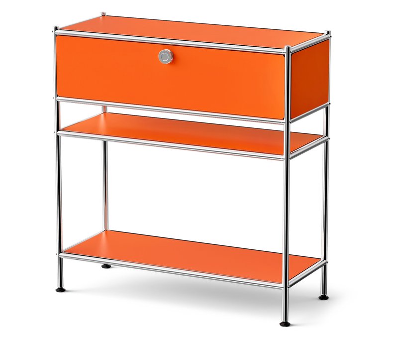 Tchibo - Metall-Konsole »Cn3 Slim Line« mit Schublade - 77x30,5x82cm - orange - Stahl / Aluminium / Kunststoff