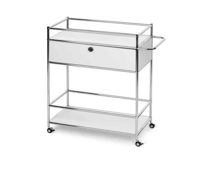 Tchibo - Barwagen Metall »Cn3« mit Schublade - 76,9x40x93cm - chrom - Metall / Stahl / Aluminium