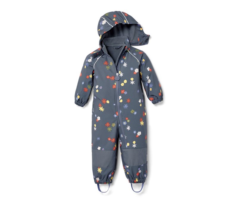 Tchibo - Kleinkind-Softshell-Einteiler - Herren - Gr. 98/104 - dunkelblau/geblümt