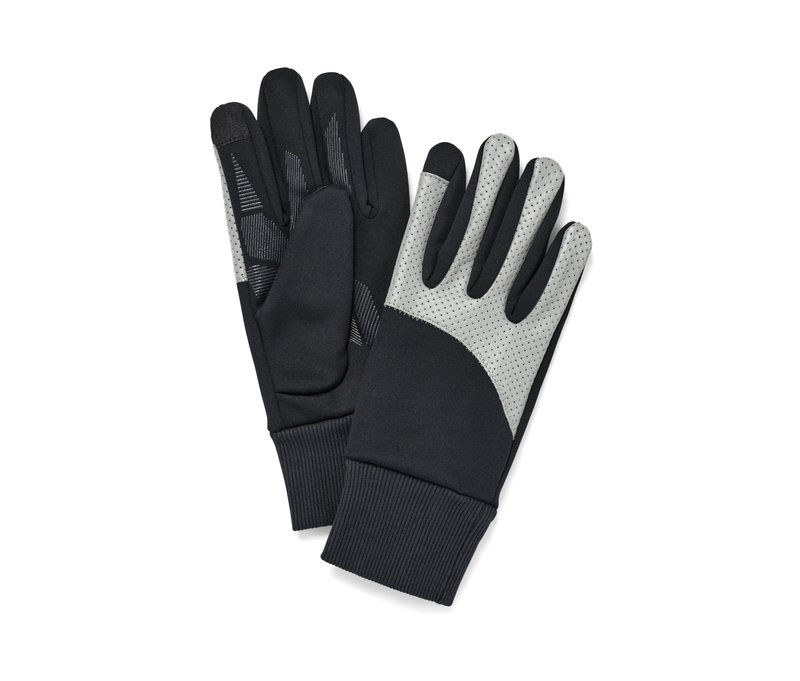 Tchibo - Windprotection-Handschuhe mit Reflektorbesatz - Herren - Gr. 7,5 - silber