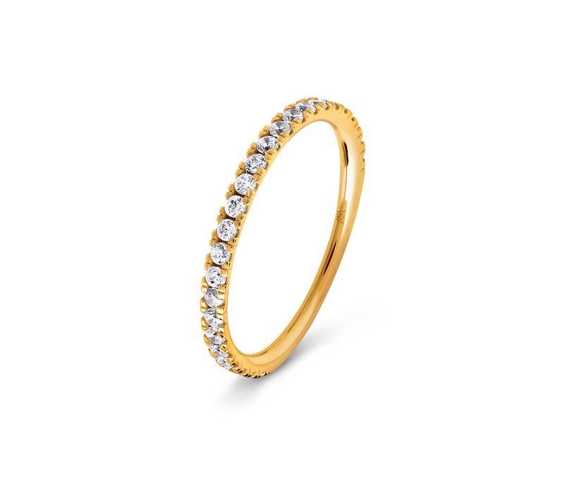 Tchibo - 375 Gold Ring »Eternity« Zirkonia - Damen - Gr. 17 - weiß