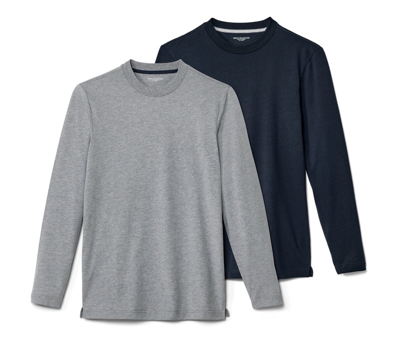 Tchibo - 2 Langarm-Shirts - Herren - Gr. XL - dunkelblau