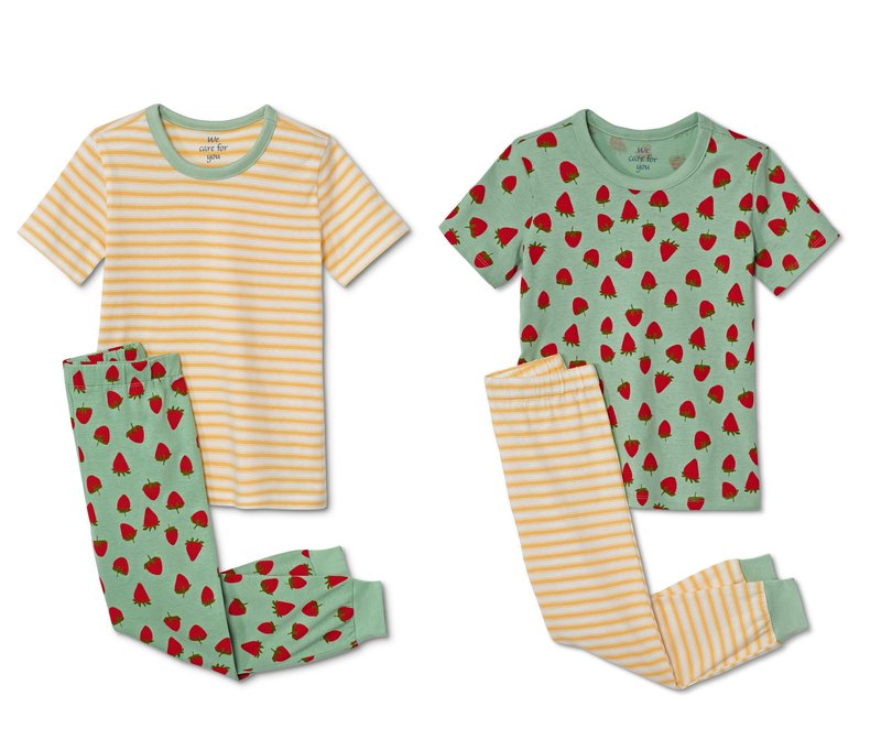 Tchibo - 2 Kinder-Pyjamas - Herren - Gr. 122/128 - weiß
