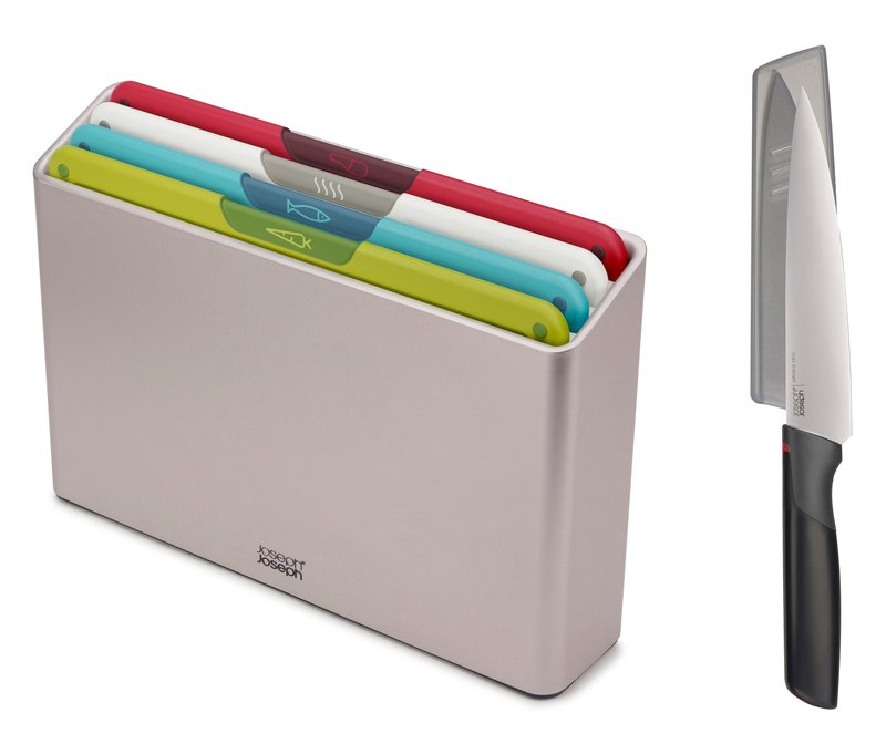Joseph Joseph Schneidebrett und Messer - weiß