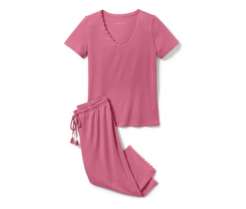 Tchibo - 3/4-Pyjama-Set - Damen - Gr. XL - rosé