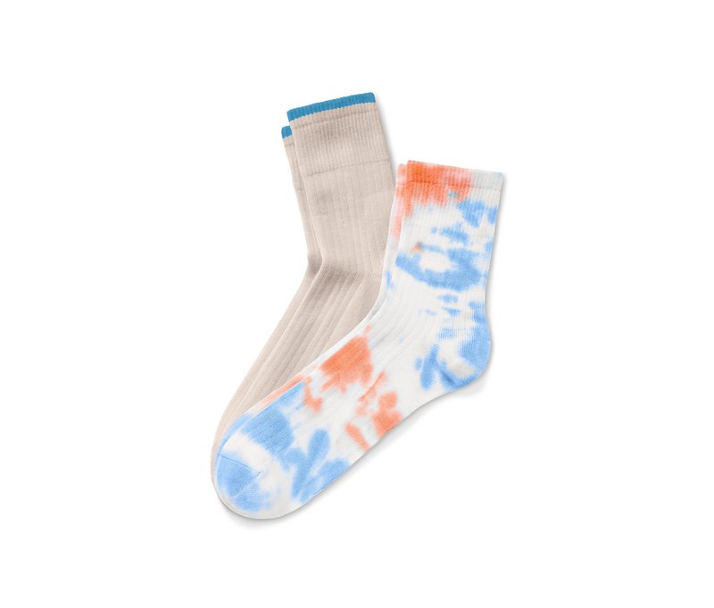 Tchibo - 2 Paar Socken - Damen - Gr. 39-42 - orange/print