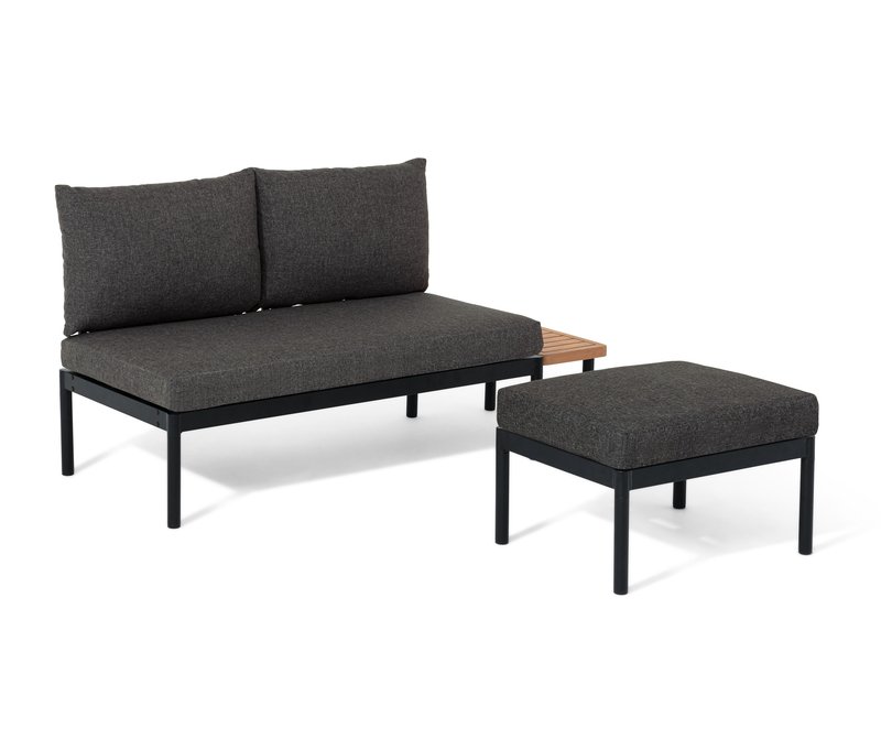 Tchibo - Balkon-Lounge-Set »Elin« - 147x69x81cm - anthrazit - Aluminium / Eukalyptus-Massivholz / Stahl