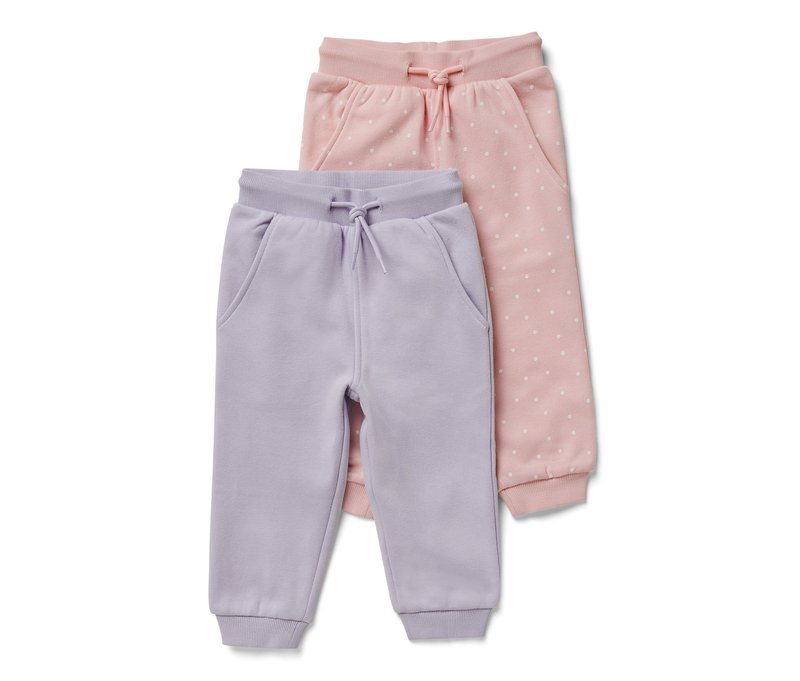 Tchibo - 2 Baby-Sweathosen - Gr. 98/104 - creme/print