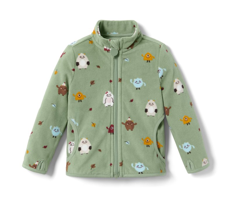 Tchibo - Fleecejacke mit Monsterprint - Herren - Gr. 98/104 - grün/print