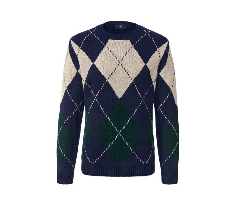 Tchibo - Strickpullover - Herren - Gr. L - dunkelgrün/jacquard