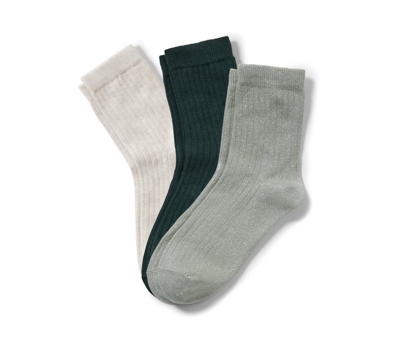 Tchibo - 3 Paar Rippsocken - Damen - Gr. 39-42 - silber