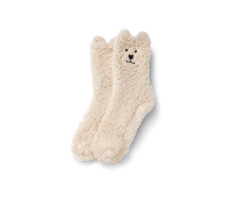 Tchibo - Teddy-Kuschelsocken - Gr. 27-30 - weiß