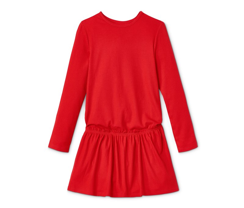 Tchibo - Jersey-Rippkleid - Mädchen - Gr. 110/116 - rot