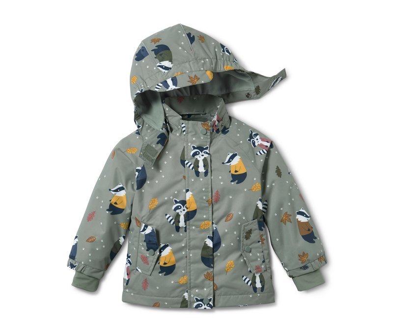 Tchibo - Thermo-Regenjacke mit Dachsprint - Herren - Gr. 86/92 - grau/print