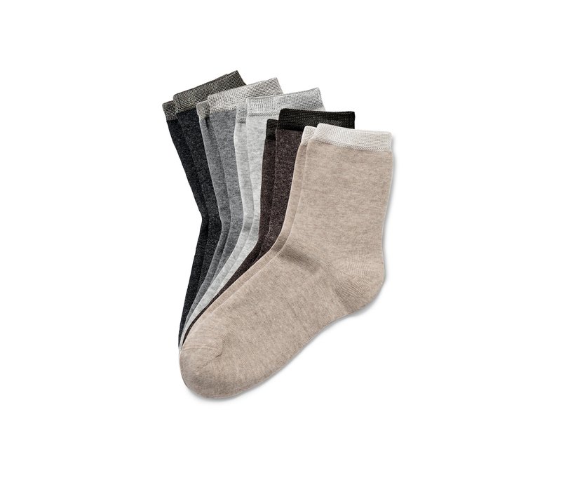 Tchibo - 5 Paar Socken mit Glanzbündchen - Damen - Gr. 35-38 - weiß