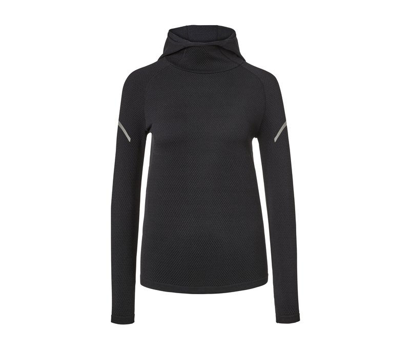 Tchibo - Seamless-Funktionslaufshirt mit Kapuze - Damen - Gr. L - anthrazit
