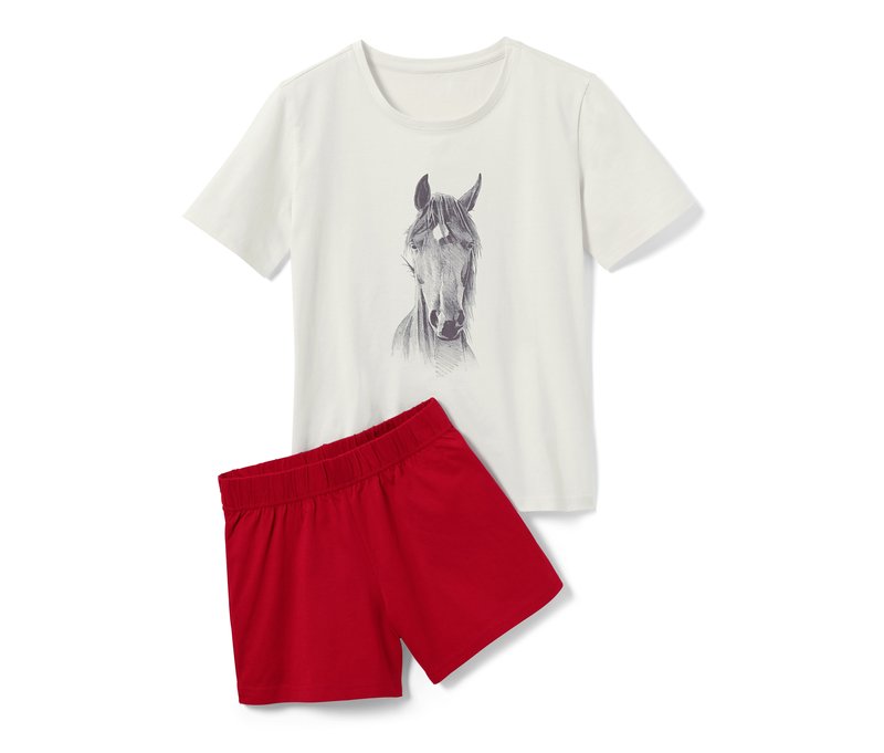 Tchibo - Kinder-Pyjama - Mädchen - Gr. 134/140 - weiß