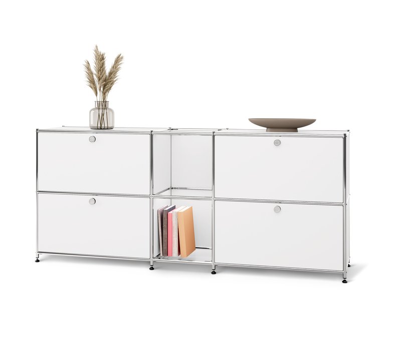 Tchibo - Sideboard Metall »Cn3« mit 4 Klappenfächern - 190x40x82,5cm - chrom - Stahl / Aluminium / Kunststoff
