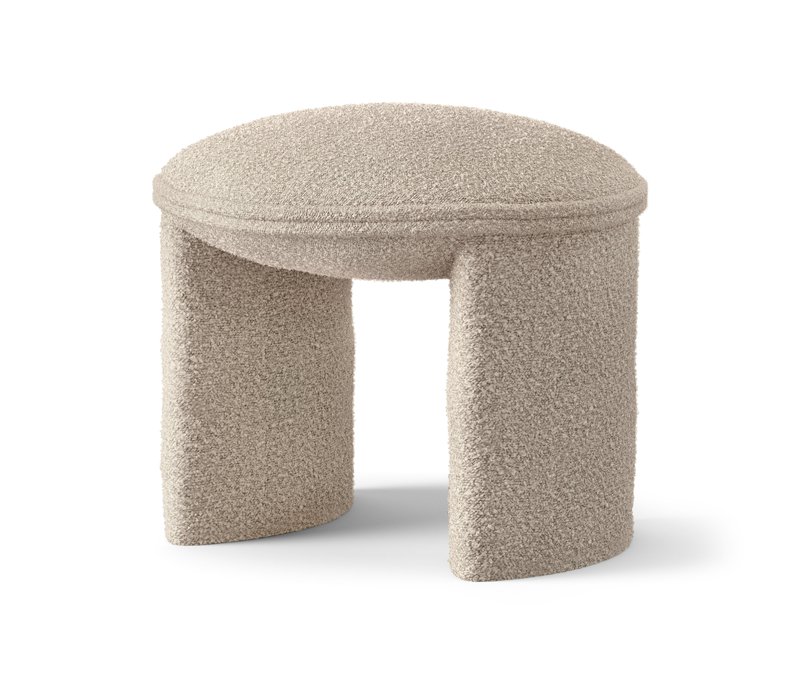 Tchibo - Gepolsterter Hocker - 44x44x41cm - weiß - Holz / Polyester / Acryl