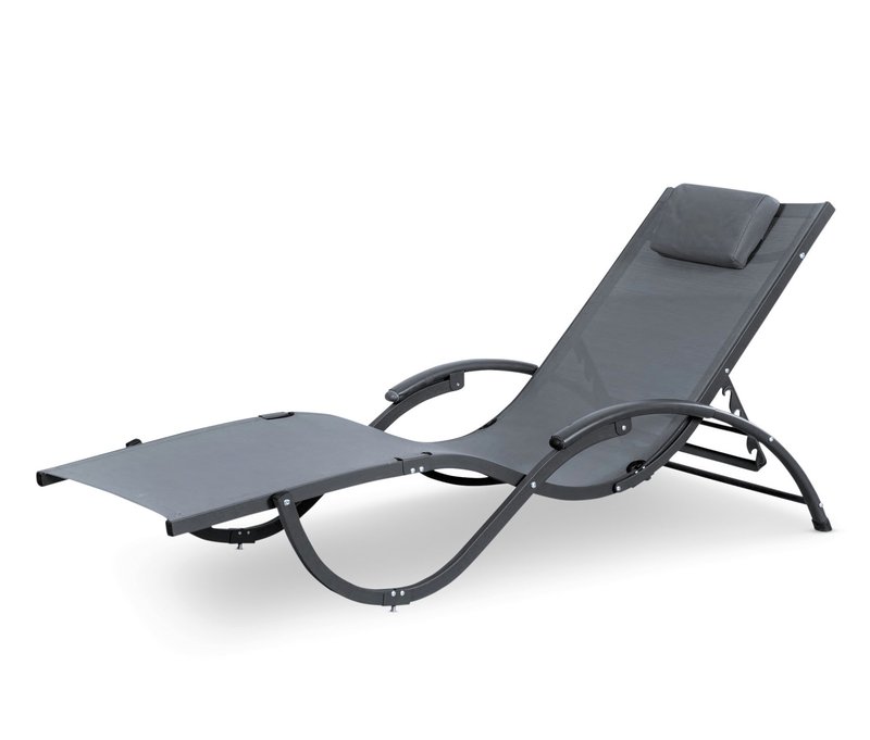 Leco Sonnenliege - 178x64x43cm - anthrazit - Aluminium / Schaumstoff