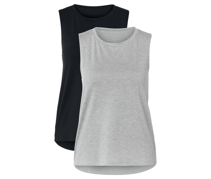 Tchibo - 2 Sport-Tops - Damen - Gr. S - hellgrau